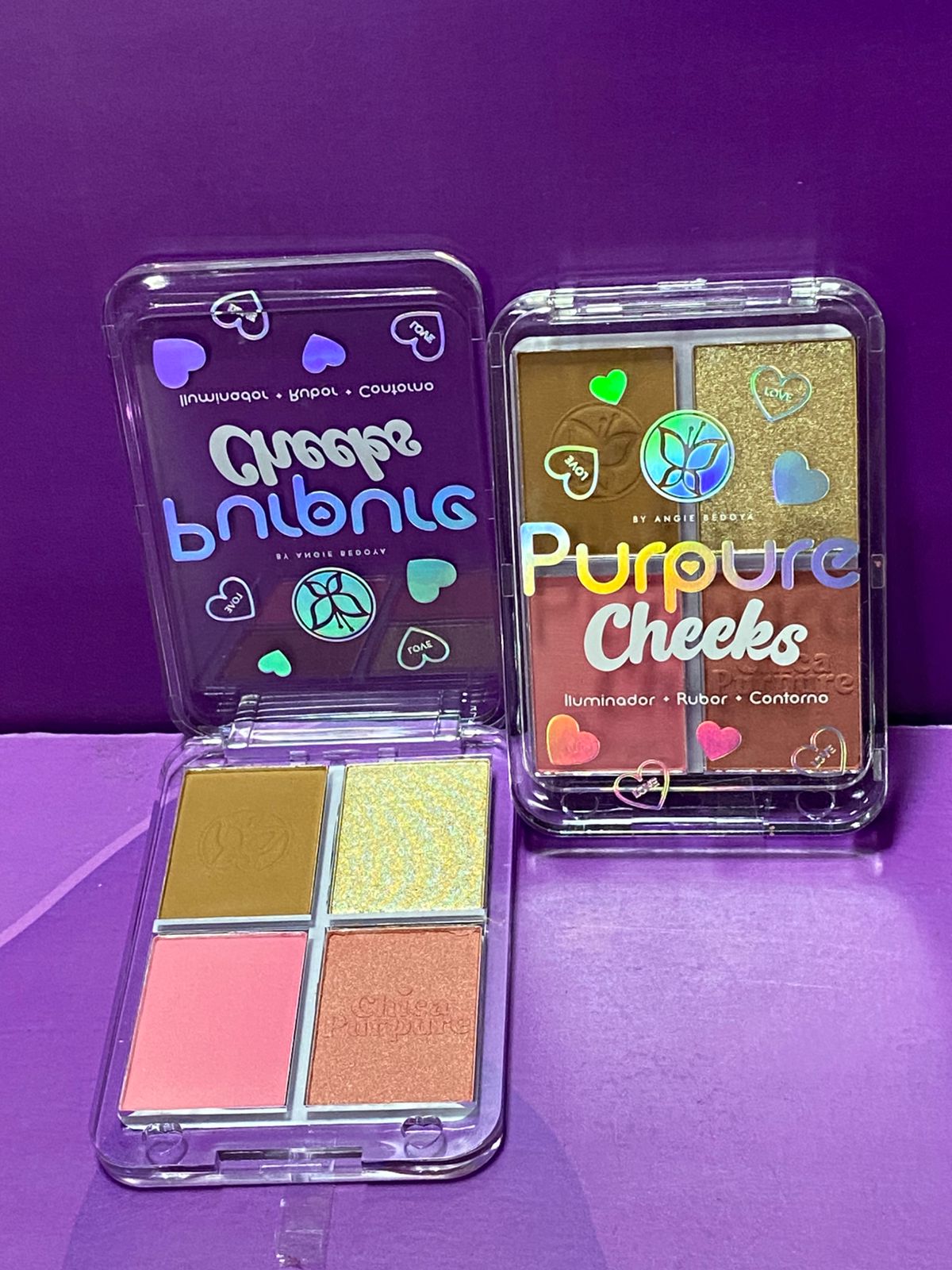 PALETA PURPURE ILUMINADOR, RUBOR, CONTORNO X4