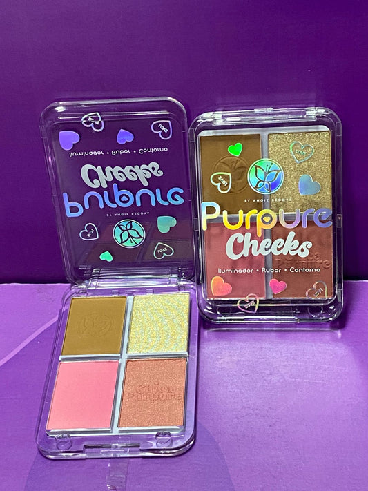 PALETA PURPURE ILUMINADOR, RUBOR, CONTORNO X4