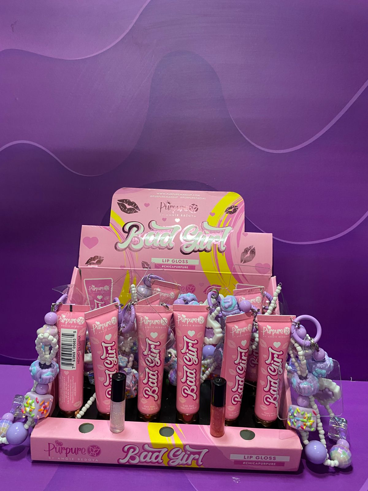LIP GLOSS CON LLAVERO PURPURE