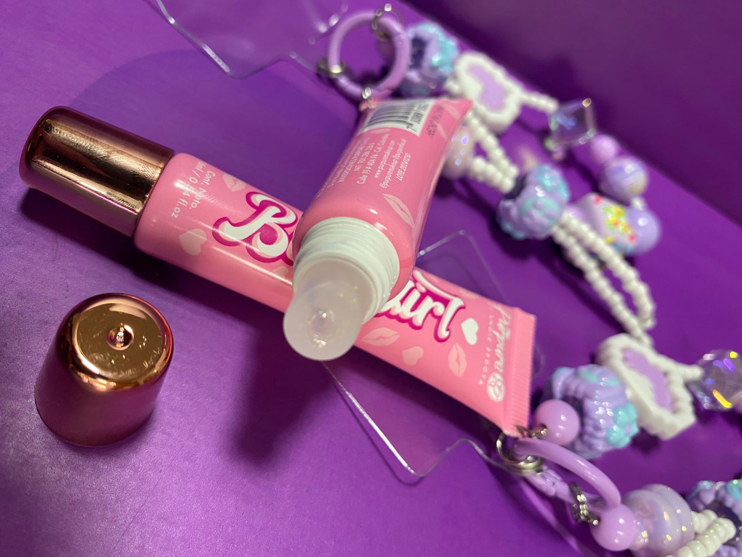 LIP GLOSS CON LLAVERO PURPURE