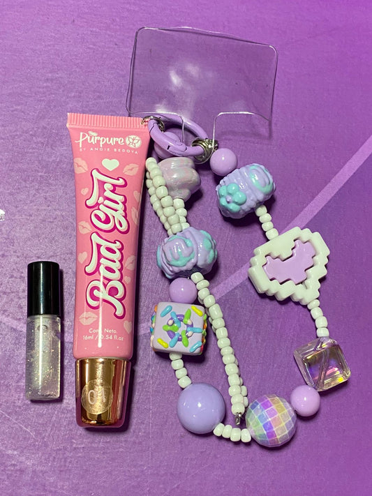 LIP GLOSS CON LLAVERO PURPURE